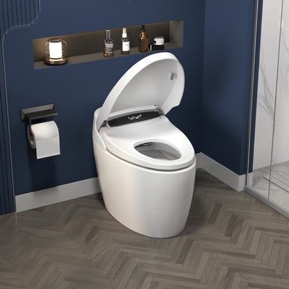 ExBrite Smart Toilets with Heated Bidet Seat Bidet toilet with Dryer and Warm Water,Portable toilet with bidet built.Intelligent Toilet Auto Open/Close Seat. Bidet toilet with Dryer and Warm Water