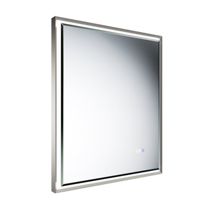 30"W x 36"H Lighted Mirrors | Verloar Brushed Nickel Front-Lit Mirror