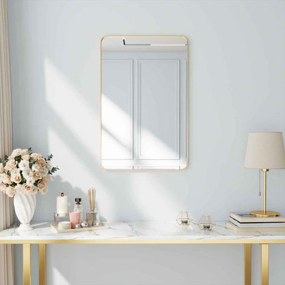 Noir 24" x 36" Gold Framed Rectangular Bathroom Mirror