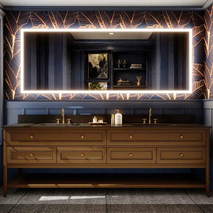 Solen 96" x 36" Frameless Rectangular Lighted Vanity Mirror with Anti-Fog and Bright LED Lighting