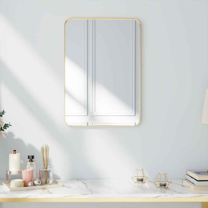 Noir 20" x 28" Gold Framed Rectangular Bathroom Mirror