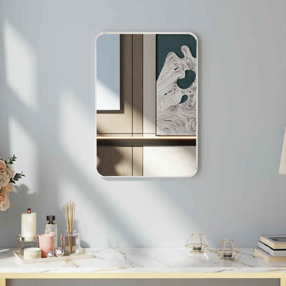 Noir 20" x 28" Silver Framed Rectangular Bathroom Mirror