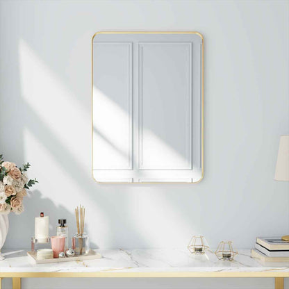 Noir 24" x 32" Gold Framed Rectangular Bathroom Mirror