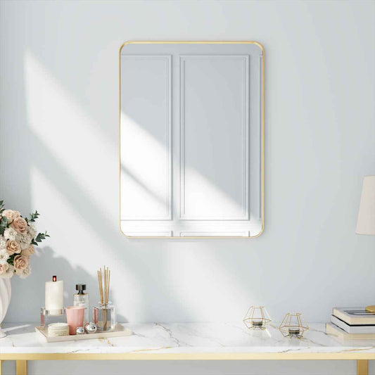 Noir 24" x 32" Gold Framed Rectangular Bathroom Mirror
