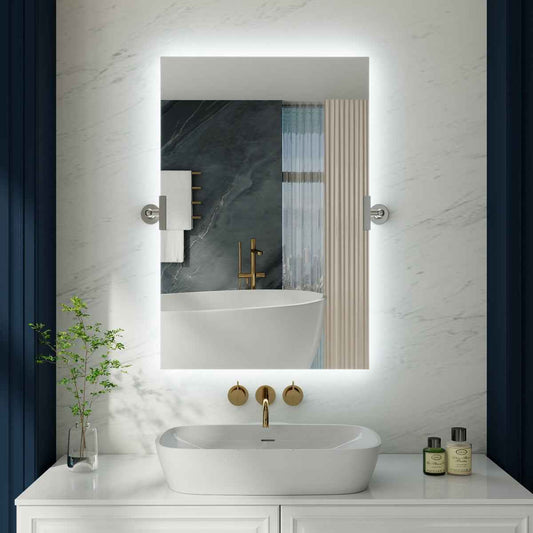 24"x 36" Navi-pro  Frameless Rectangular 3-Color Backlit Pivoting LED Bathroom Mirror