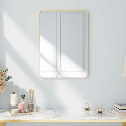 Noir 22" x 30" Gold Framed Rectangular Bathroom Mirror