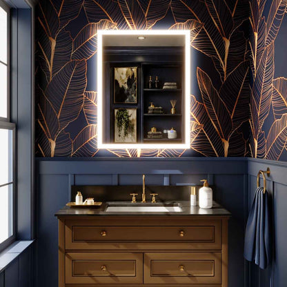 Solen 28" x 36"Frameless Rectangular Lighted Vanity Mirror with Anti-Fog and Bright LED Lighting