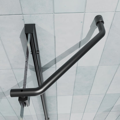 Classy-LB 35.2-36" x 58" Bathtub Screen Panel Pivot Swing Shower Door for Bathtub 180° Pivot 6mm Tempered Glass,Black