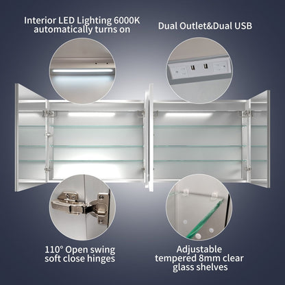 Rim medicine cabinet with adjustable tempered glass storage shelves