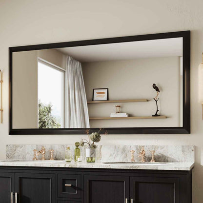 72" x 36" Modern, Elegant Rectangular Wall Mirror with Tempered Glass, Shatterproof, Rust-Resistant Wood Grain Aluminum Frame for Bathroom, Living Room & Hallway| Nolhurst