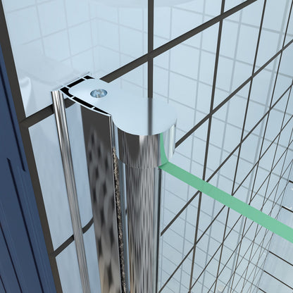 Exbrite Adapt Bifold Shower Door 30-32 in.W x 72 in.H Pivot Swing Shower Doors,Chrome,Clear Tempered Shower Glass - ExBriteUSA