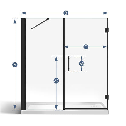 Custom Made Shower Doors | Hinged 10mm SGCC Tempered Glass Enclosure with Customizable Hardware