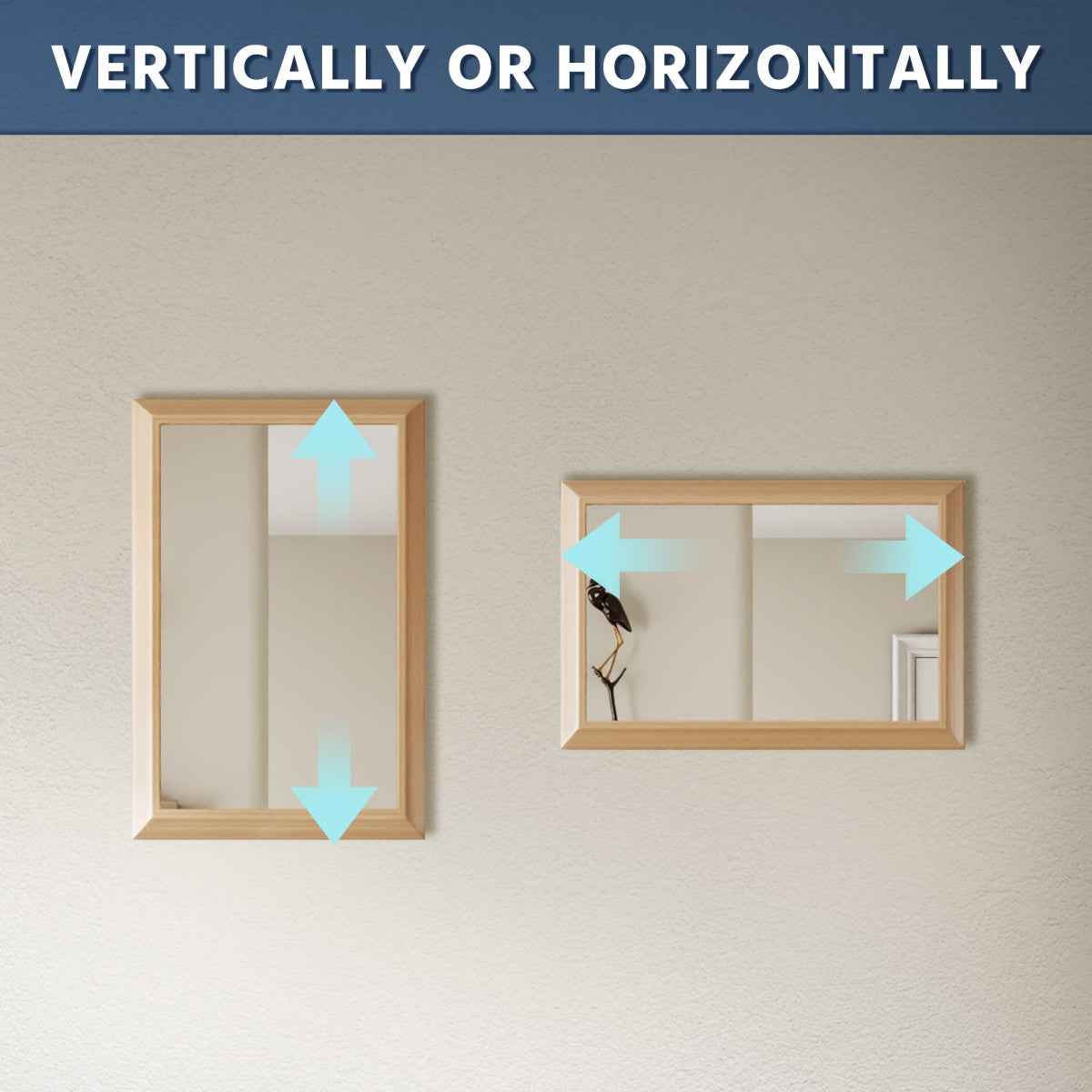 16" x 24" Modern, Elegant Rectangular Wall Mirror with Tempered Glass, Shatterproof, Rust-Resistant Light Wood Grain Aluminum Frame for Bathroom, Living Room & Hallway| Nolhurst