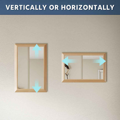 16" x 24" Modern, Elegant Rectangular Wall Mirror with Tempered Glass, Shatterproof, Rust-Resistant Light Wood Grain Aluminum Frame for Bathroom, Living Room & Hallway| Nolhurst