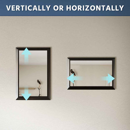 16" x 24" Modern, Elegant Rectangular Wall Mirror with Tempered Glass, Shatterproof, Rust-Resistant Black Frame Aluminum Frame for Bathroom, Living Room & Hallway| Nolhurst