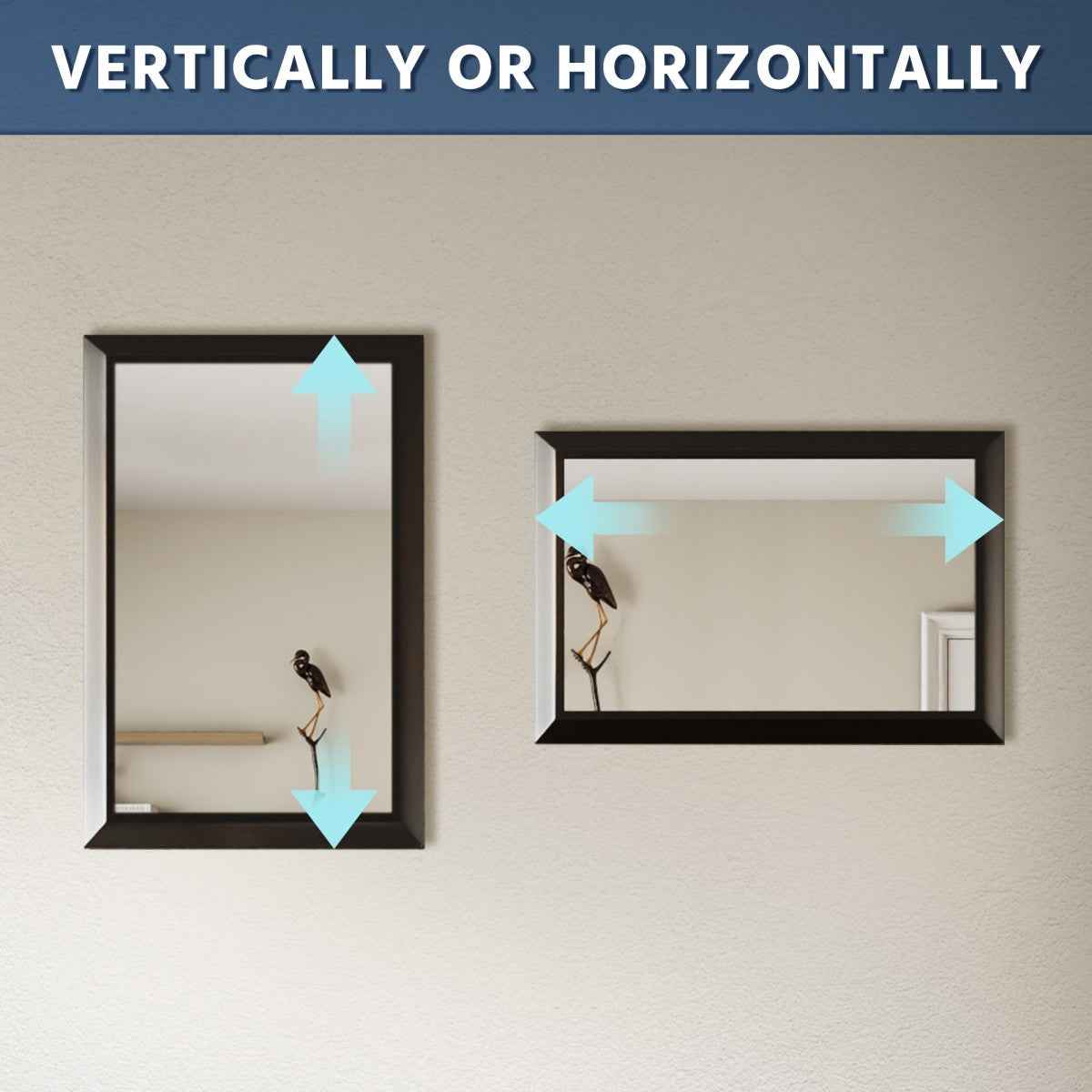 24" x 36" Modern, Elegant Rectangular Wall Mirror with Tempered Glass, Shatterproof, Rust-Resistant Wood Grain Aluminum Frame for Bathroom, Living Room & Hallway| Nolhurst
