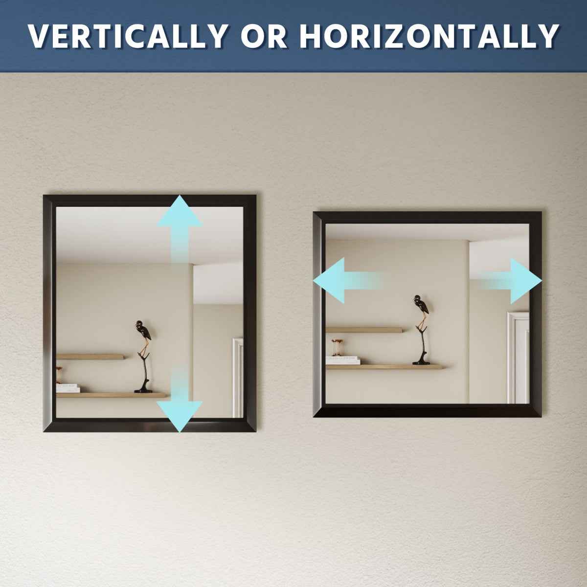 40" x 36" Modern, Elegant Rectangular Wall Mirror with Tempered Glass, Shatterproof, Rust-Resistant Wood Grain Aluminum Frame for Bathroom, Living Room & Hallway| Nolhurst