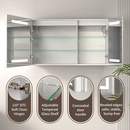 ExBrite 24" x 30" LED Lighted Medicine Cabinet with Adjustable Shelves, Anti-Fog, Beveled Design, Recessed or Surface Mount - ExBriteUSA
