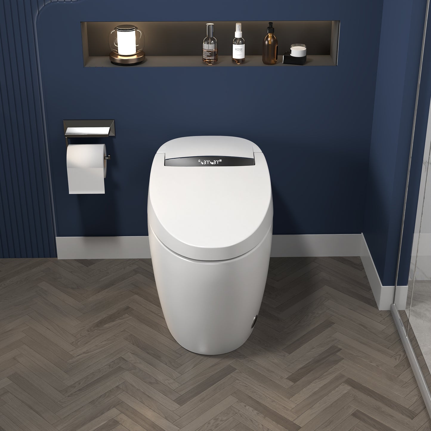 ExBrite Smart Toilets with Heated Bidet Seat Bidet toilet with Dryer and Warm Water,Portable toilet with bidet built.Intelligent Toilet Auto Open/Close Seat. Bidet toilet with Dryer and Warm Water