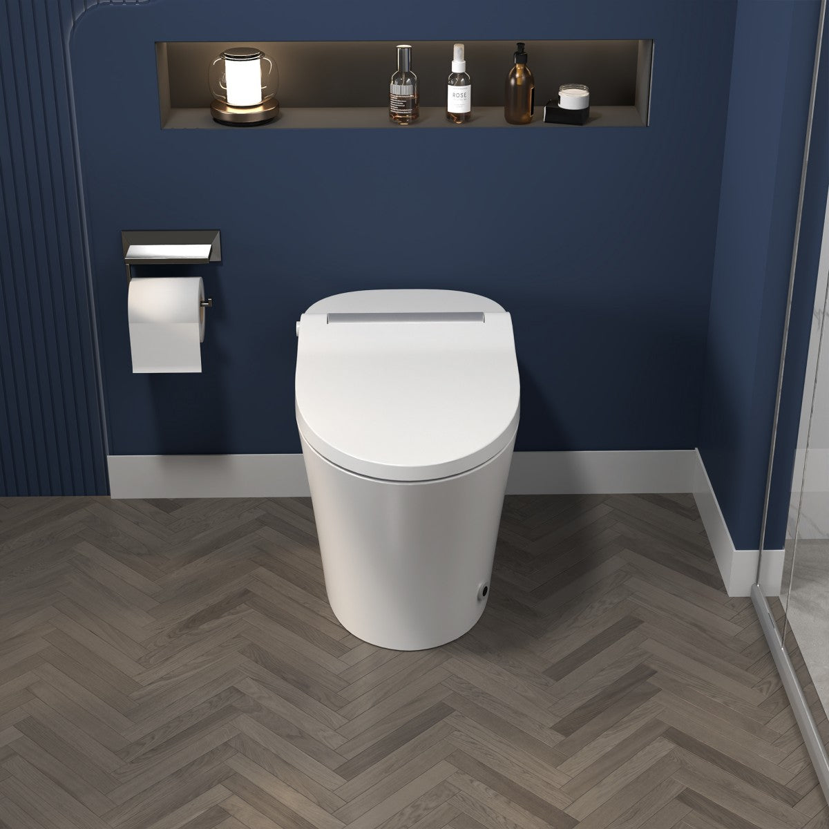 ExBrite Smart toilet with Built-in Adjustable Temp Heated Seat, Auto Flush, 1.28 GPF, Foot sensor Flush, White Night Light - ExBriteUSA