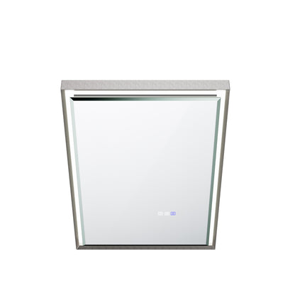 Verloar 22" W x 34" H Lighted Bathroom Mirror - Dimmable, Anti-Fog, Front-Lit Illumination in Brushed Nickel
