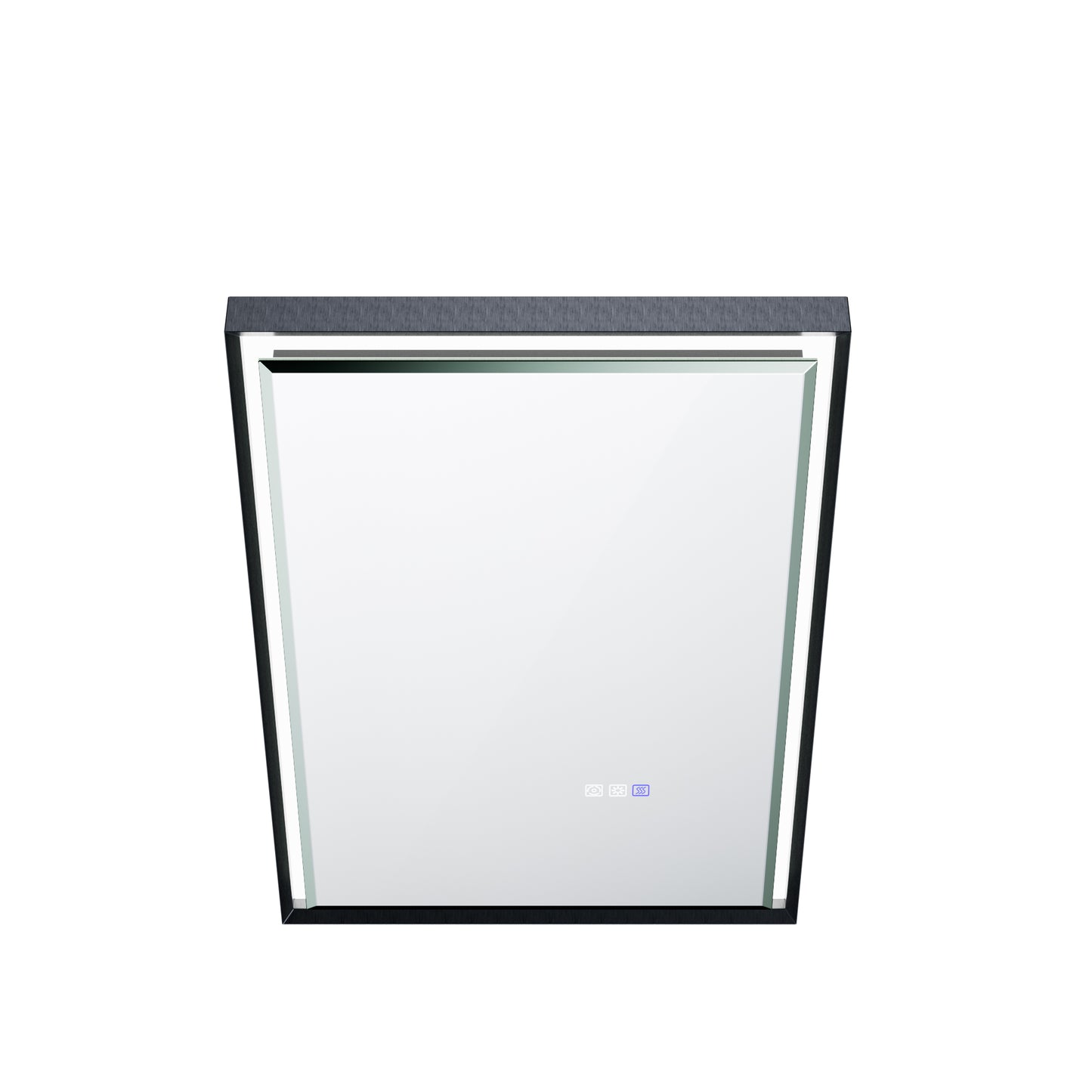 Verloar 22" W x 34" H Dimmable Lighted Bath Mirror with Light, Anti Fog and Matte Black Frame