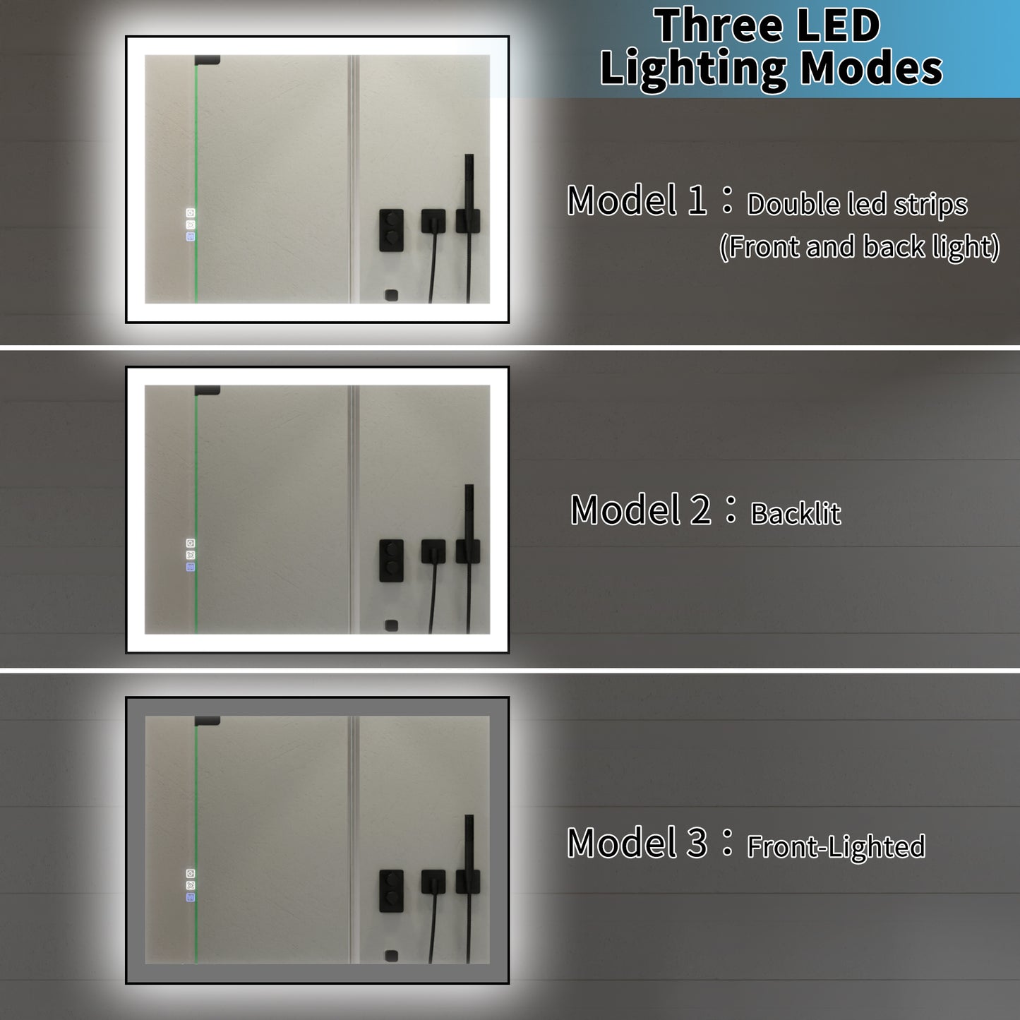 Apex-Noir 24"x32" Framed LED Lighted Bathroom Mirror
