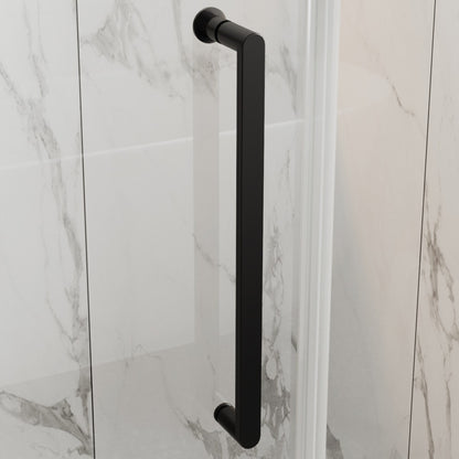 35-36" x 74" Pivot Frameless Shower Door,Matte Black,Easy clean|ExBrite Valor Series