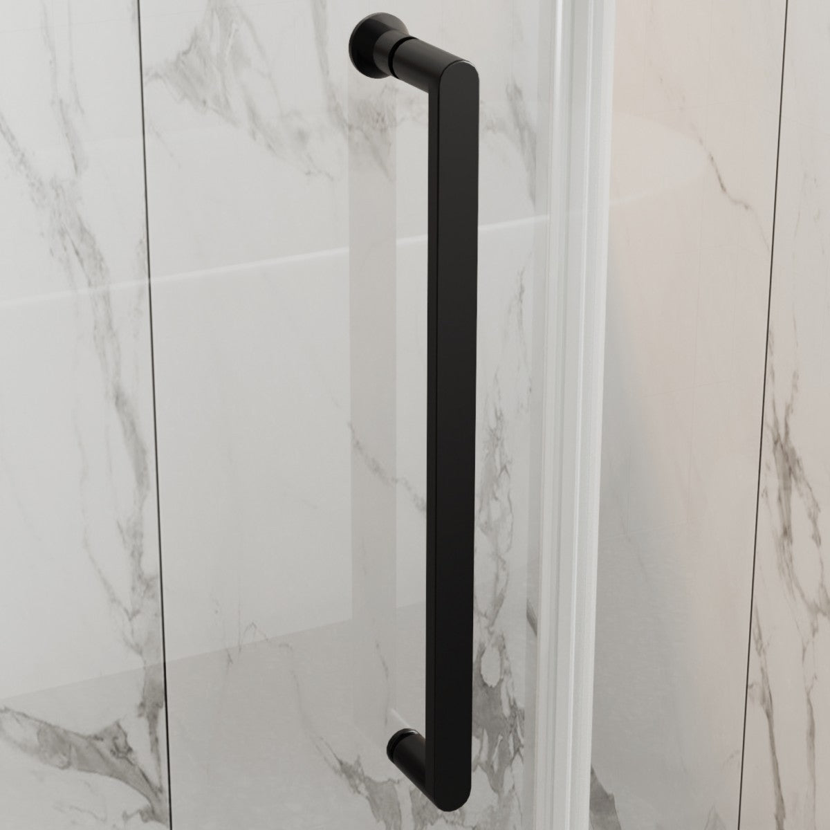 41-42" x 74" Pivot Frameless Shower Door,Matte Black,Easy clean|ExBrite Valor Series