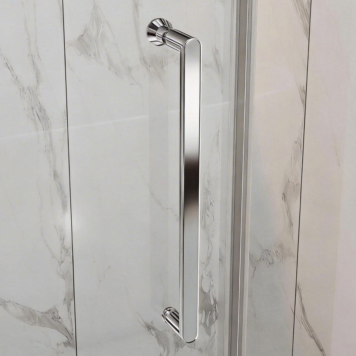 41-42" x 74" Pivot Frameless Shower Door,Chrome,Easy clean|ExBrite Valor Series