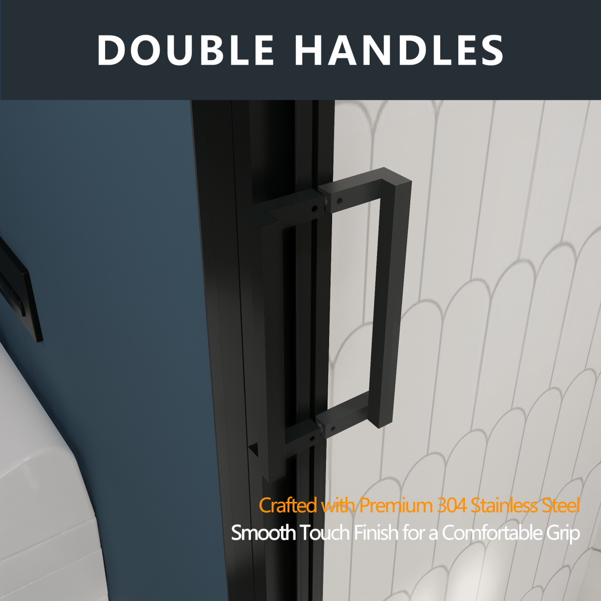 Nexus 56-60W x 70.H Easy Clean Double Framed Sliding Shower Door with 1/4" (6mm) Clear SGCC Tempered Glass,Matte Black Finish