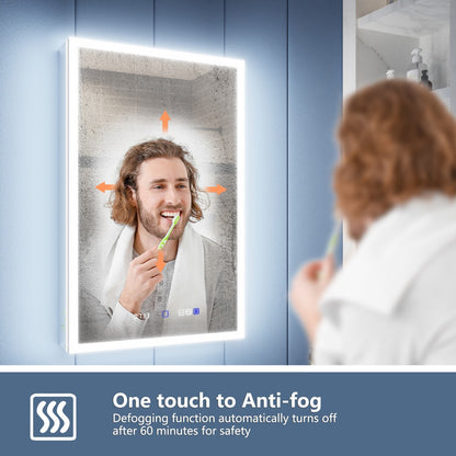 Illusion 24" x 36" Medicine Cabinet with Mirror Led,Front and Back Light,Hinge on Left