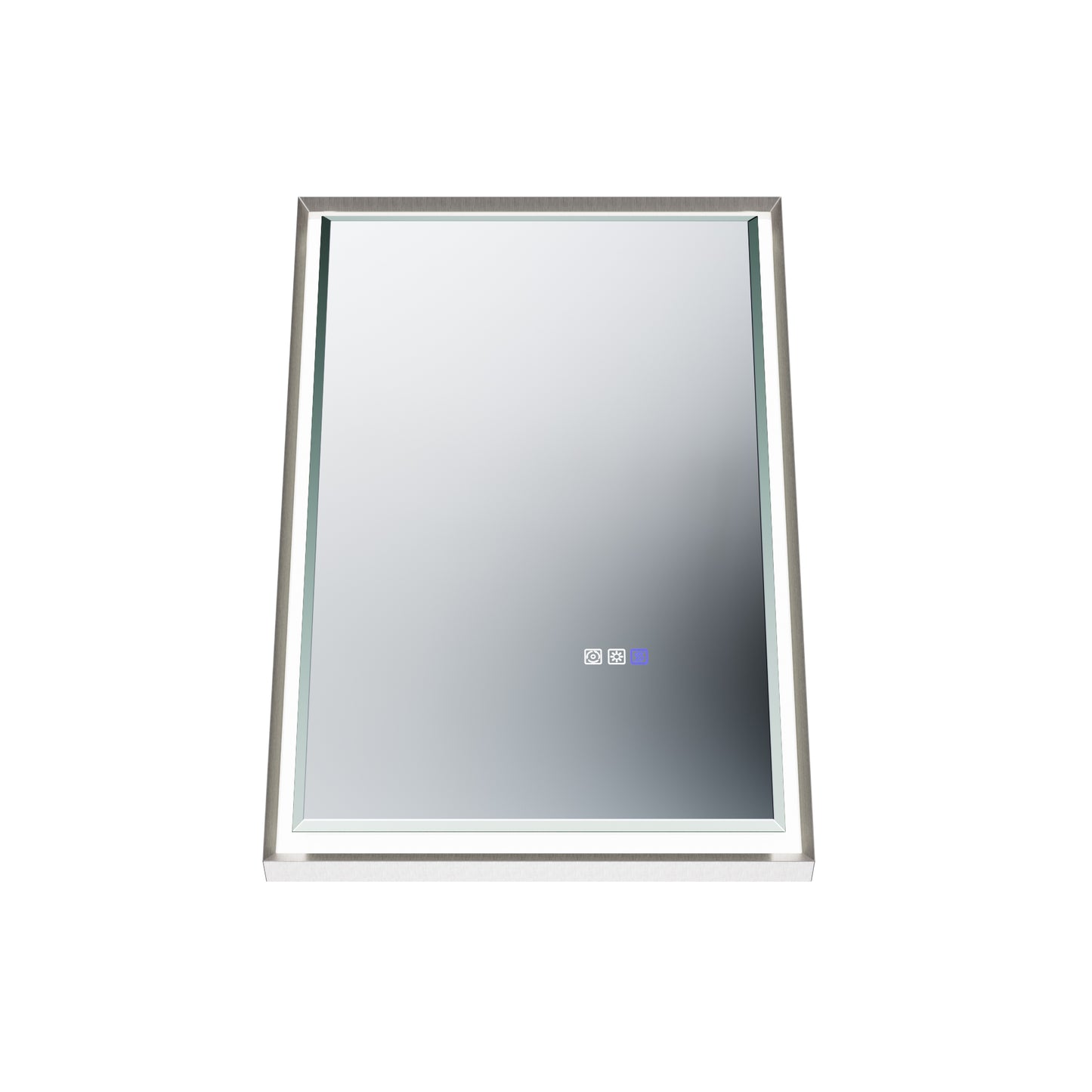 Verloar 22" W x 34" H Lighted Bathroom Mirror - Dimmable, Anti-Fog, Front-Lit Illumination in Brushed Nickel