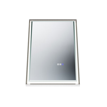 Verloar 22" W x 34" H Lighted Bathroom Mirror - Dimmable, Anti-Fog, Front-Lit Illumination in Brushed Nickel