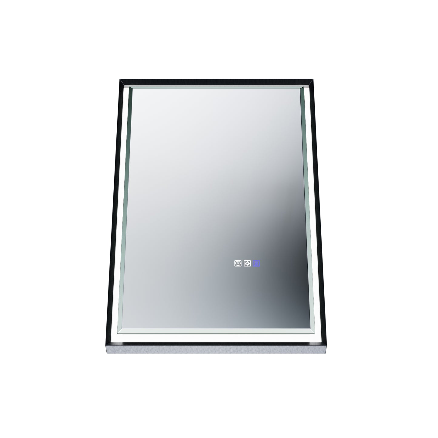 Verloar 22" W x 34" H Dimmable Lighted Bath Mirror with Light, Anti Fog and Matte Black Frame
