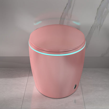 EP Exbrite Unique Smart Toilet with Bidet Built In, Intelligent One Piece Toilet For Modern Bathroom, Auto Open/Close Seat, Foot Sensor, LED Display,Night Light, Warm Water & Dryer,Pink