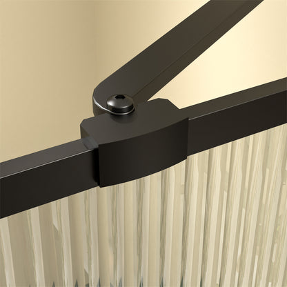 Serenity-RE 33" x 58" Bathtub Screen Reeded Glass Shower Panel For Bathtub,Matte Black Finish,Reversible Installation,Square