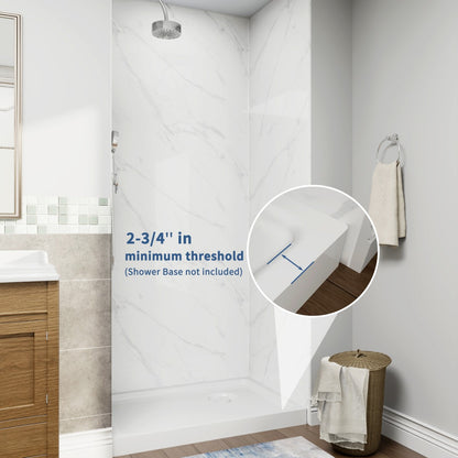 Adapt-E 34 in.W x 72 in.H Bifold Frameless Folding Glass Shower Doors,Chrome Finish,Pivot Swing Shower Doors,1/4 in.Fold Clear Glass