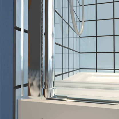 Classy 34-36" W x 72" H Hinged Pivot Semi-Frameless Shower Door Chrome Install Glass Shower Door