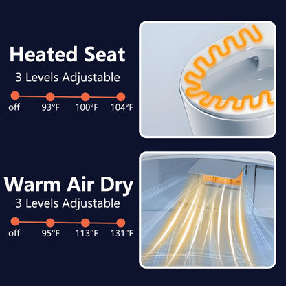 EP Exbrite Unique Smart Toilet with Bidet Built In, Intelligent One Piece Toilet For Modern Bathroom, Auto Open/Close Seat, Foot Sensor, LED Display,Night Light, Warm Water & Dryer,Grey