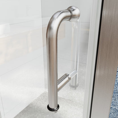 Adapt Allsumhome Bifold Shower Door 32-34 in.W x 72 in.H Pivot Swing Shower Doors,Brushed Nickel,Tempered Glass