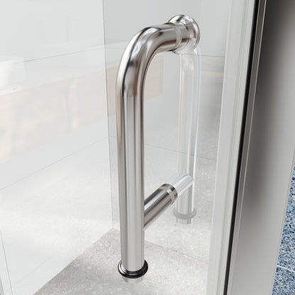 Adapt Allsumhome Bifold Shower Door 30-32 in.W x 72 in.H Pivot Swing Shower Doors,Chrome,Clear Tempered Shower Glass