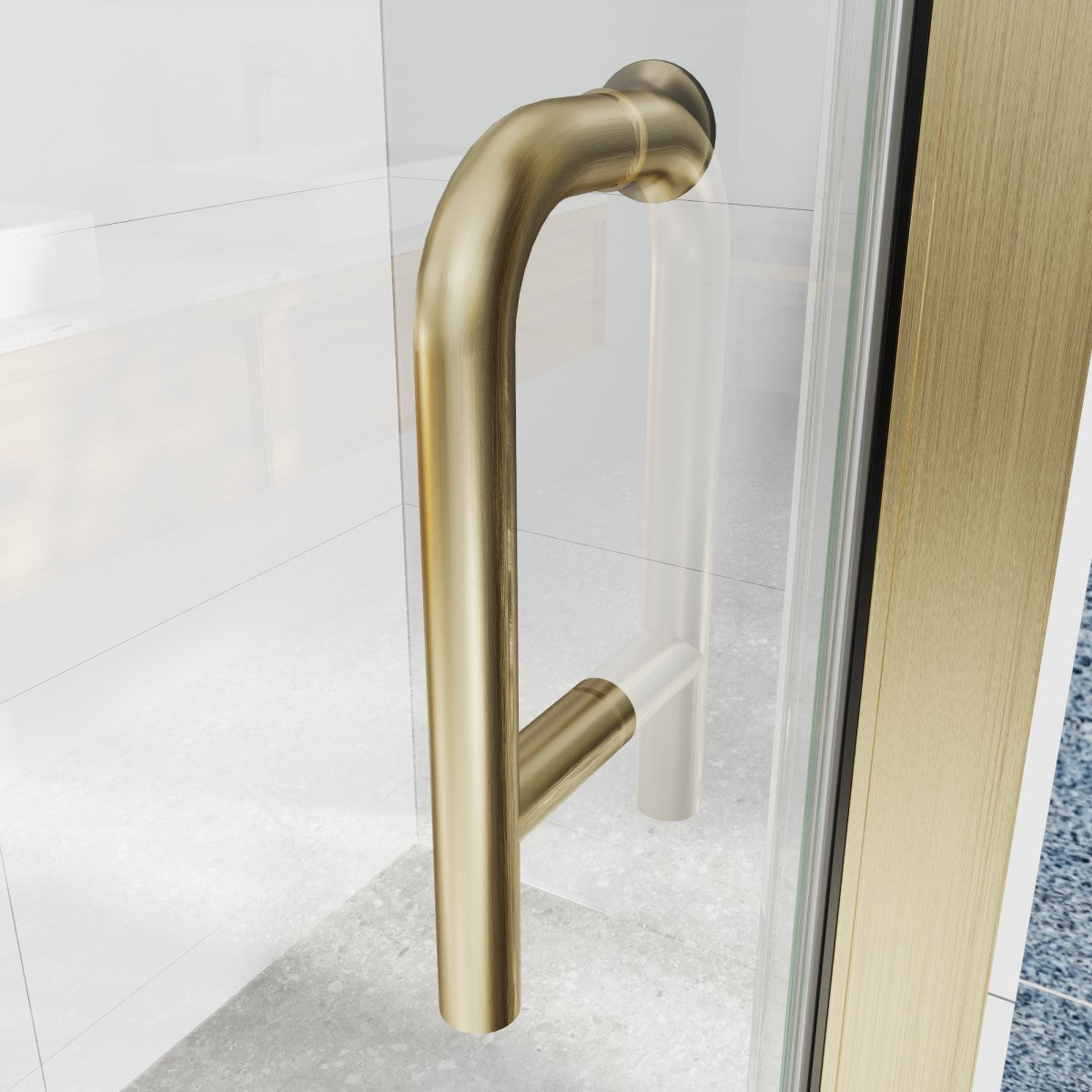 Classy 30-32"x72" Frameless Shower Door in Brush Gold,Water Repellent Glass with Seal Strip Parts and Handle,6mm Glass Shower Door