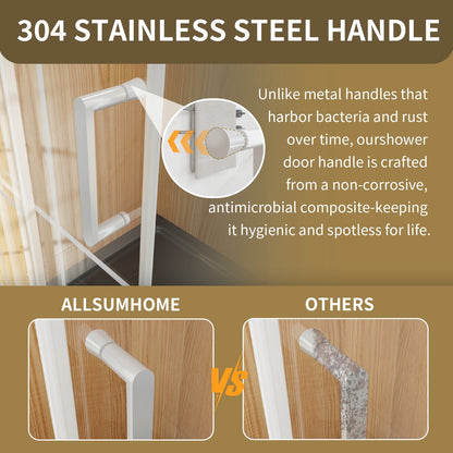 Haven-S 36" x 72" Corner Shower Enclosure,6mm Clear Glass,Double Sliding Shower Doors,White,Not Base,Adjustable