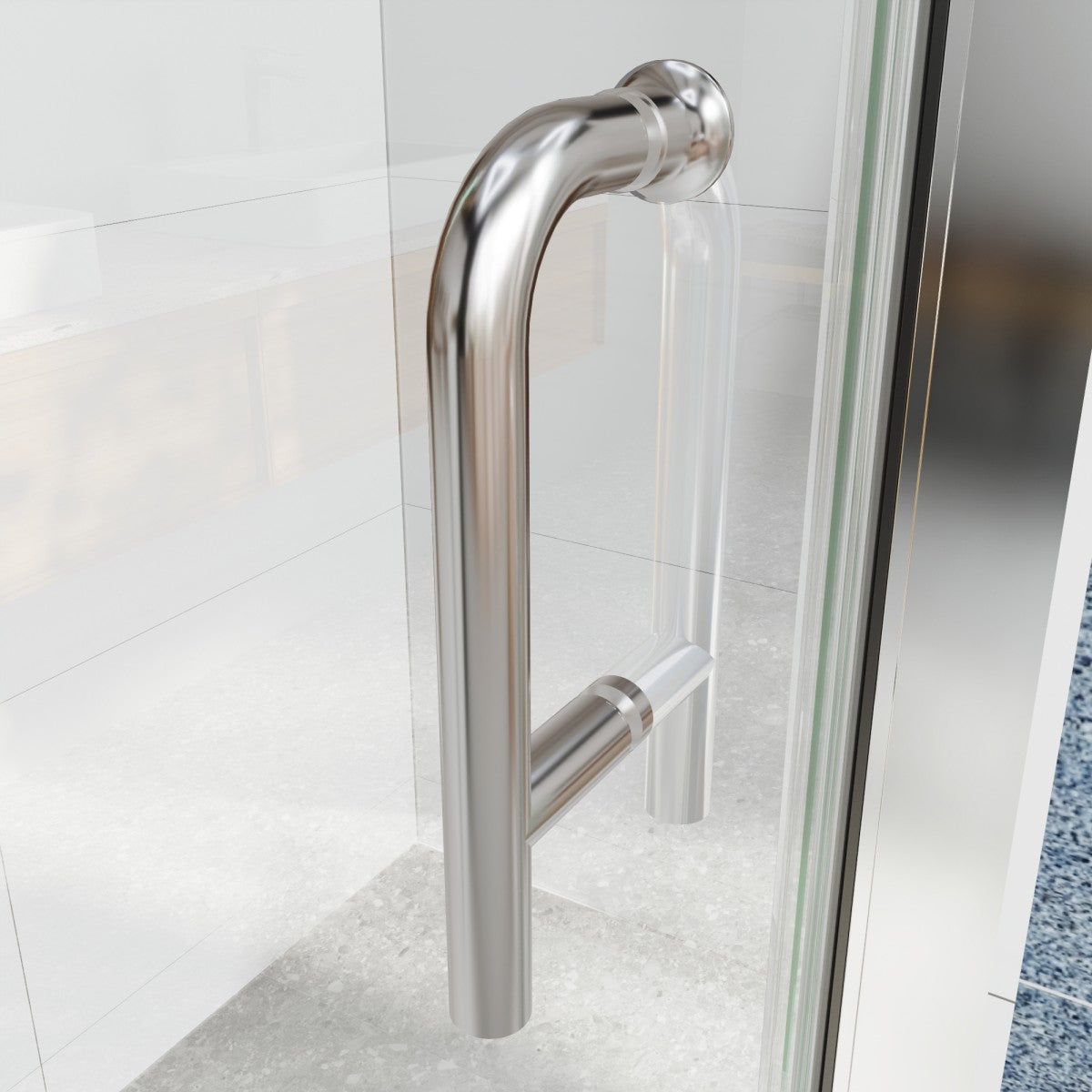 Classy 32-34" W x 72" H Pivot Shower Door Semi-Frameless,Chrome Install Glass Shower Door