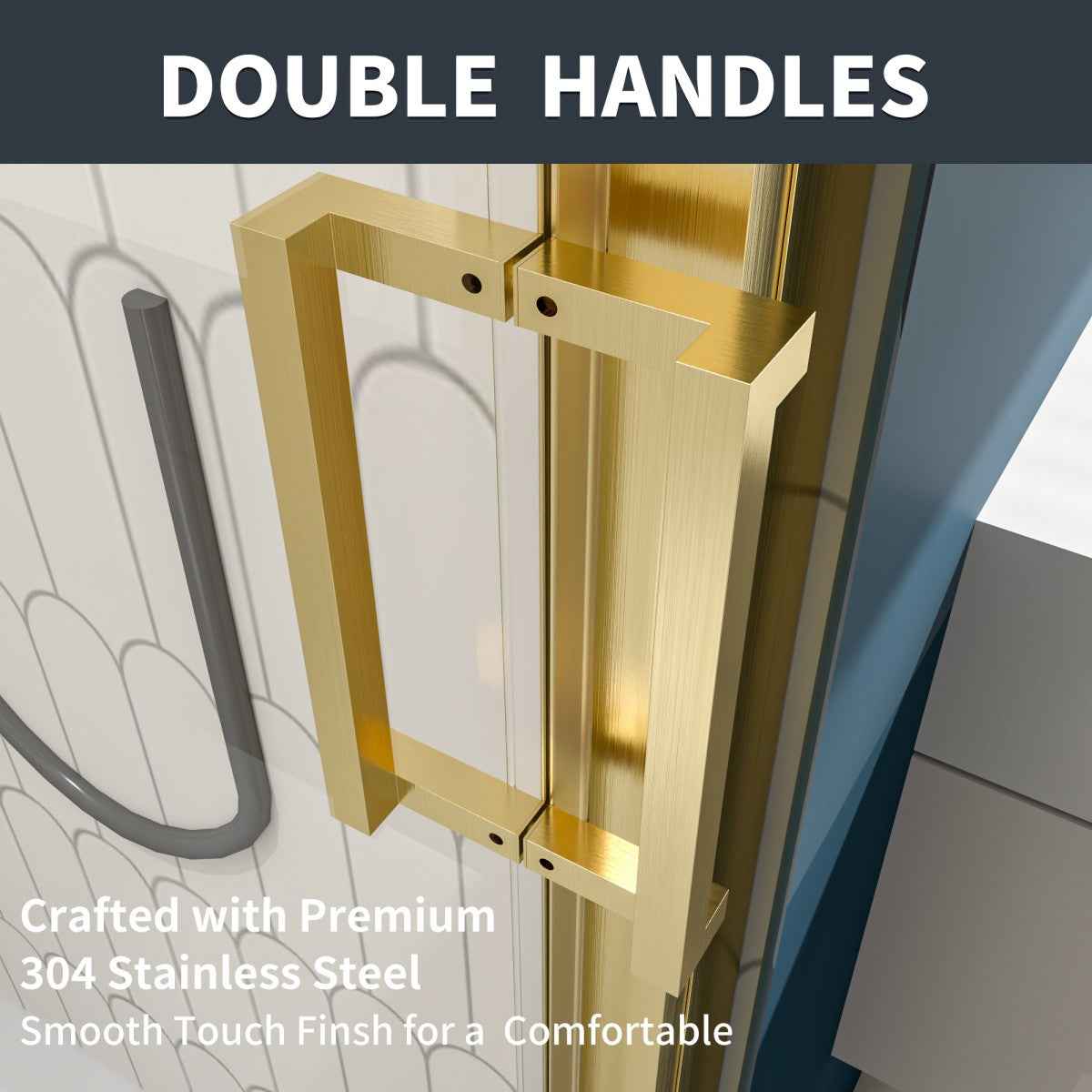 Nexus 56-60W x 70.H Easy Clean Triple Framed Sliding Shower Door with 1/4" (6mm) Clear SGCC Tempered Glass,Brushed Golde Finish (Copy) (Copy)