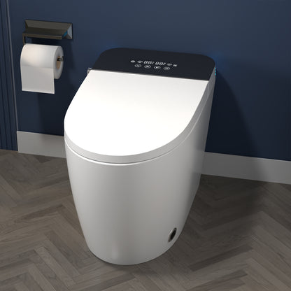 ExBrite Smart Toilets with Heated Bidet Seat,Bidet toilet with Dryer and Warm Water,Portable toilet with bidet built,Intelligent Toilet Auto Open Close Seat