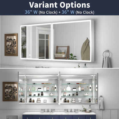 72" Medicine Cabinet | ExBrite Rim 72x30 LED Lighted Cabinet