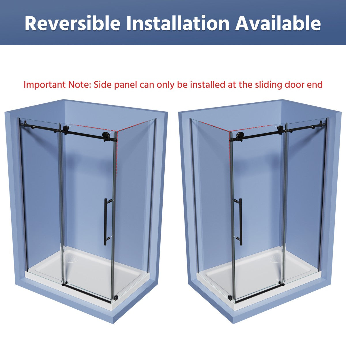 Custom Shower Door | 10mm SGCC Tempered Glass Single Active Panel Shower Enclosure
