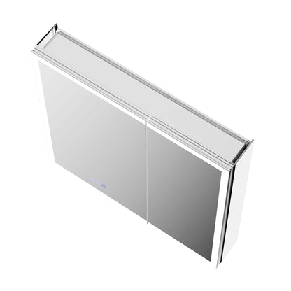 ExBrite 30"W x 30"H LED Medicine Cabinet with Anti-Fog, Stepless Color Temperature and Dimming, Adjustable Shelves, Aluminum Frame, Recessed or Surface Mount - ExBriteUSA